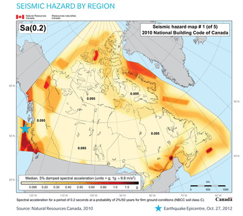 Seismic hazard by region