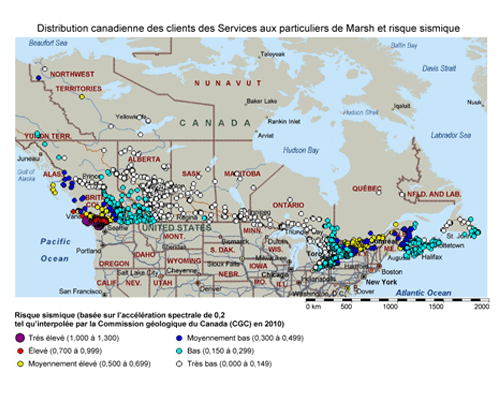 Distribution canadienne des clients des Services aux particuliers de Marsh et risque sismique Distribution canadienne des clients des Services aux particuliers de Marsh et risque sismique