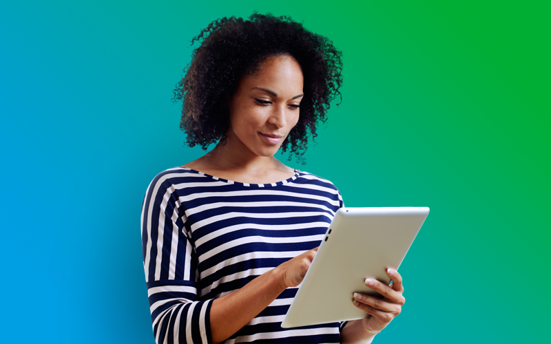 Woman holding tablet