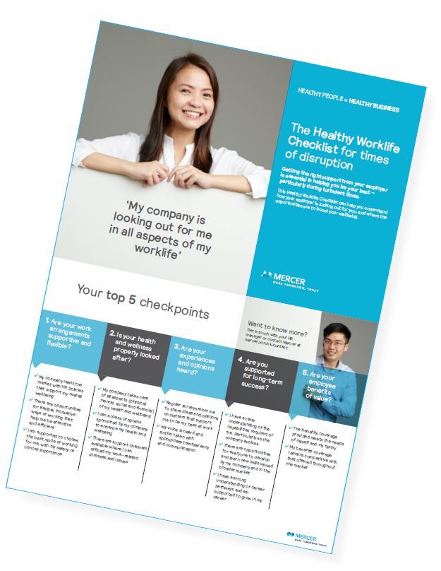 Healthy People Checklist cover page - your top 5 check points